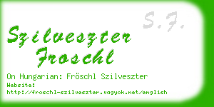 szilveszter froschl business card